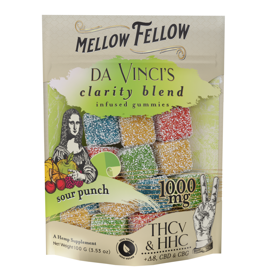 Artist Blends Infused Edibles - Da Vinci's Clarity Blend - CBD, CBG, HHC, D8, THCv - 1000mg 20Ct Bag