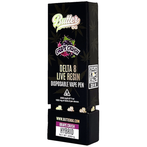 Butter OG - 2g Live Resin Delta 8 Disposables (5ct)