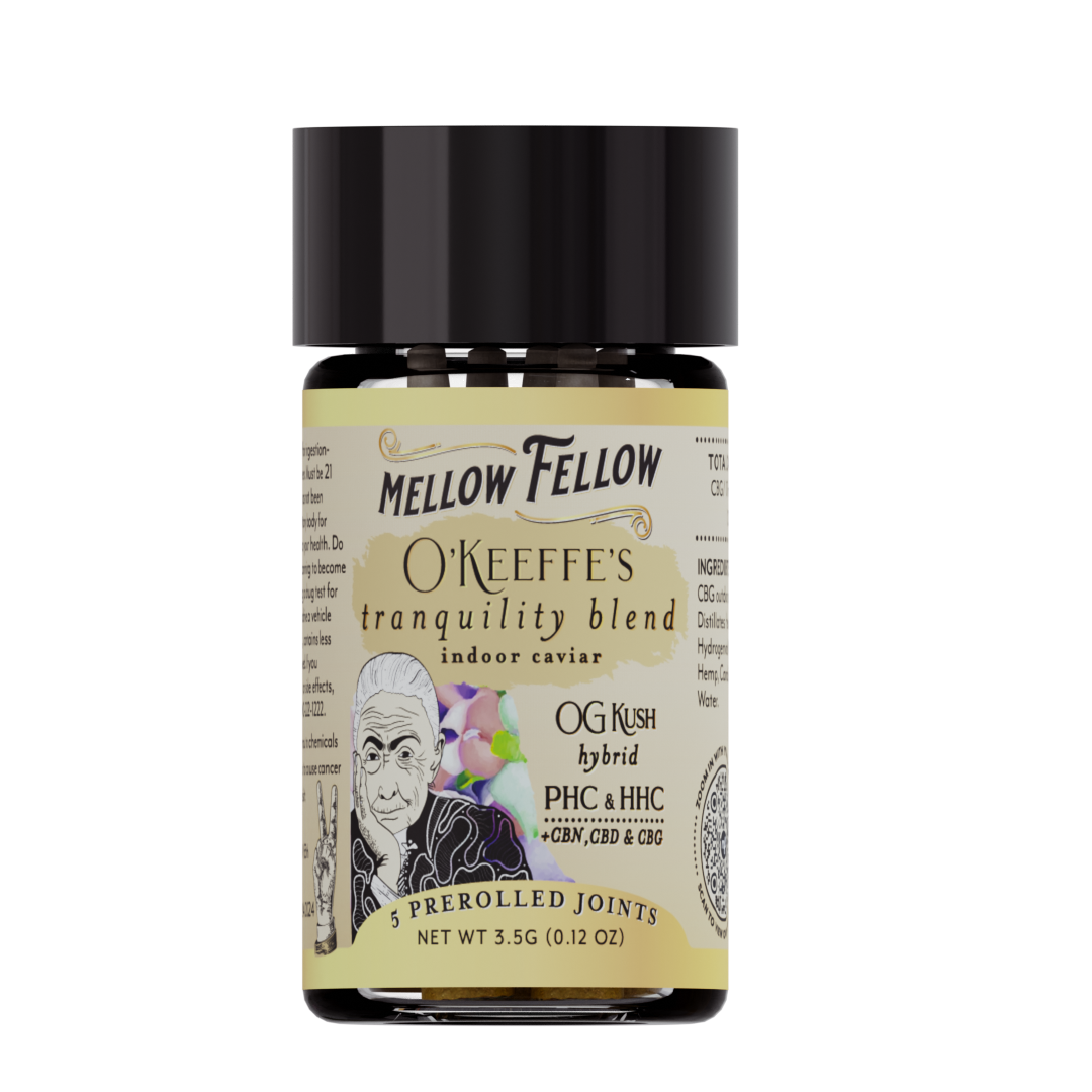 3.5g Artist Blends Prerolls (5-Pack) - O'Keefe's Tranquility Blend (OG Kush) - HHC, PHC, CBD, CBN, CBG