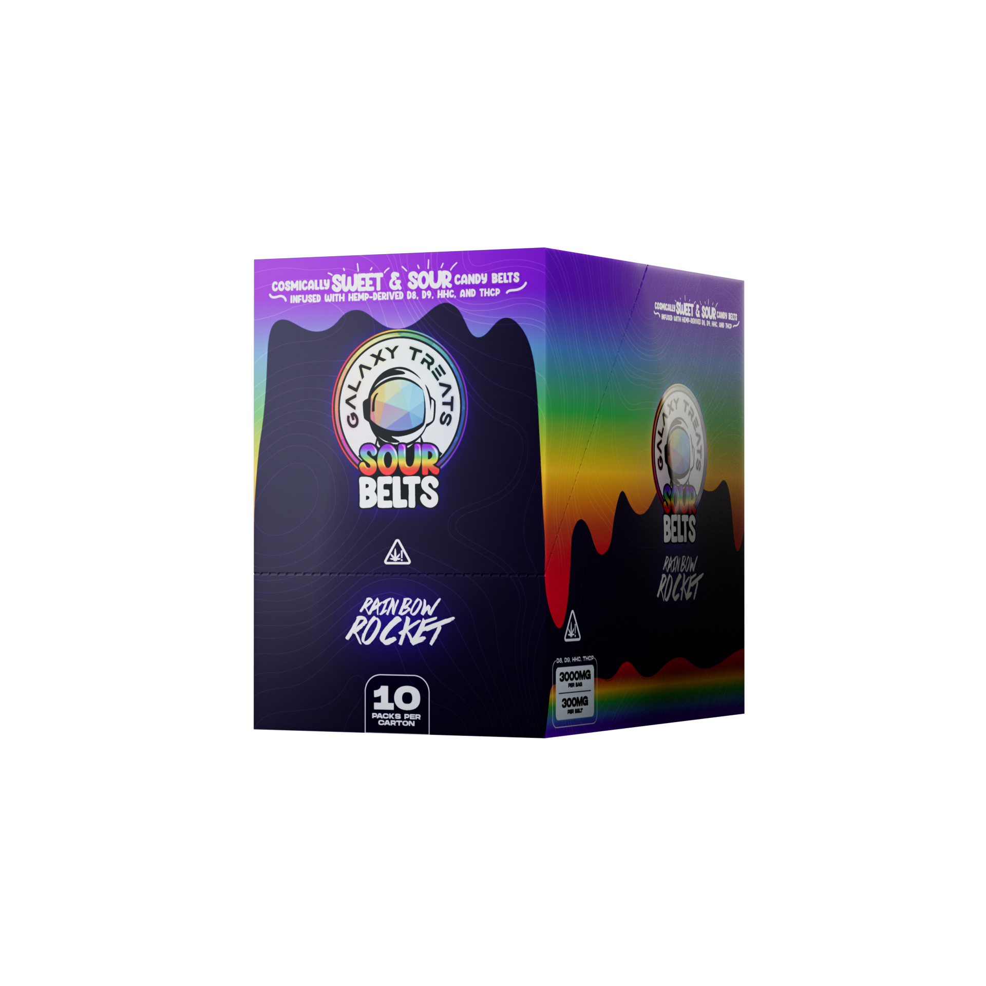 Galaxy Treats - 10ct. Sour Belts - D8 | D9 | HHC | THCP - 3,000mg