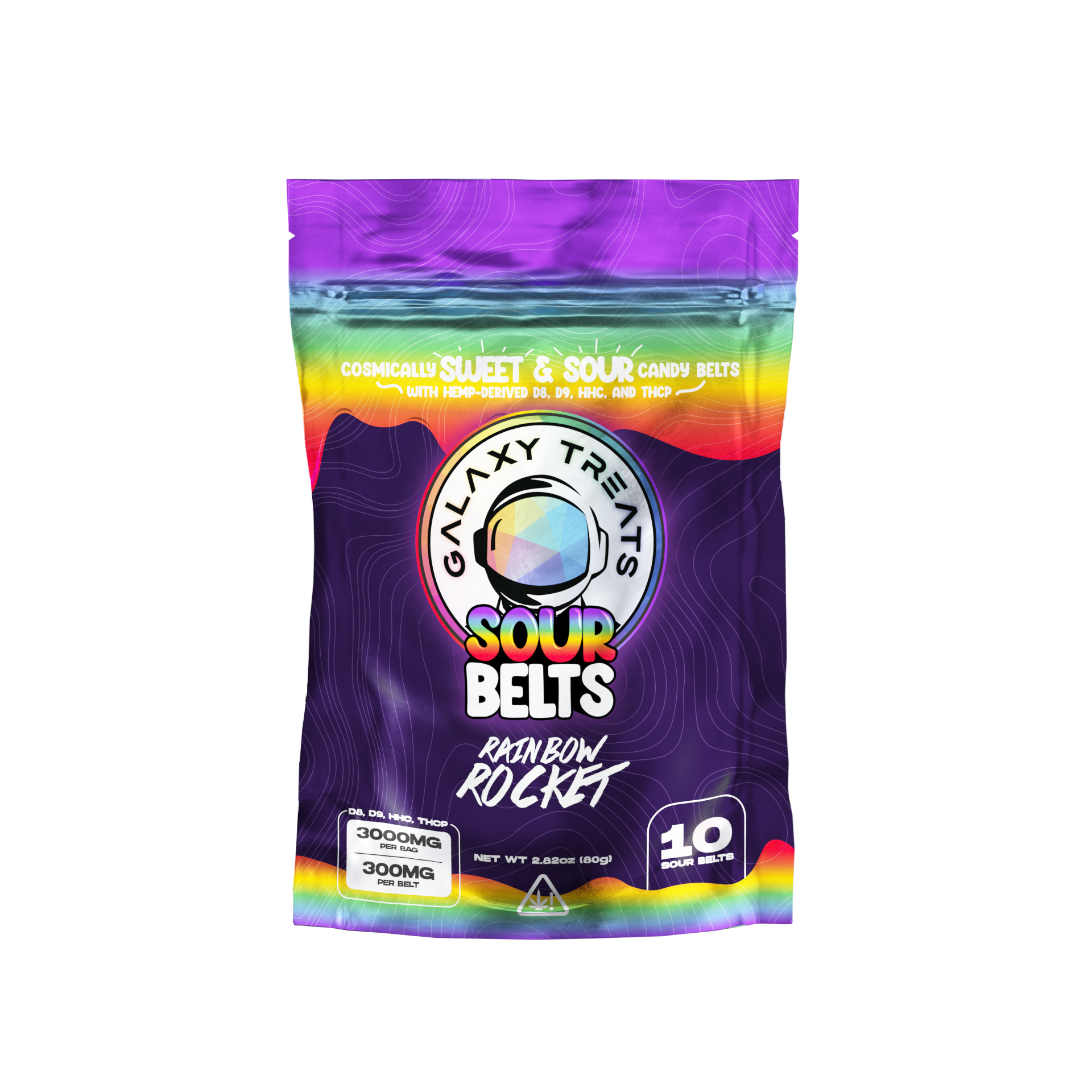 Galaxy Treats - 10ct. Sour Belts - D8 | D9 | HHC | THCP - 3,000mg