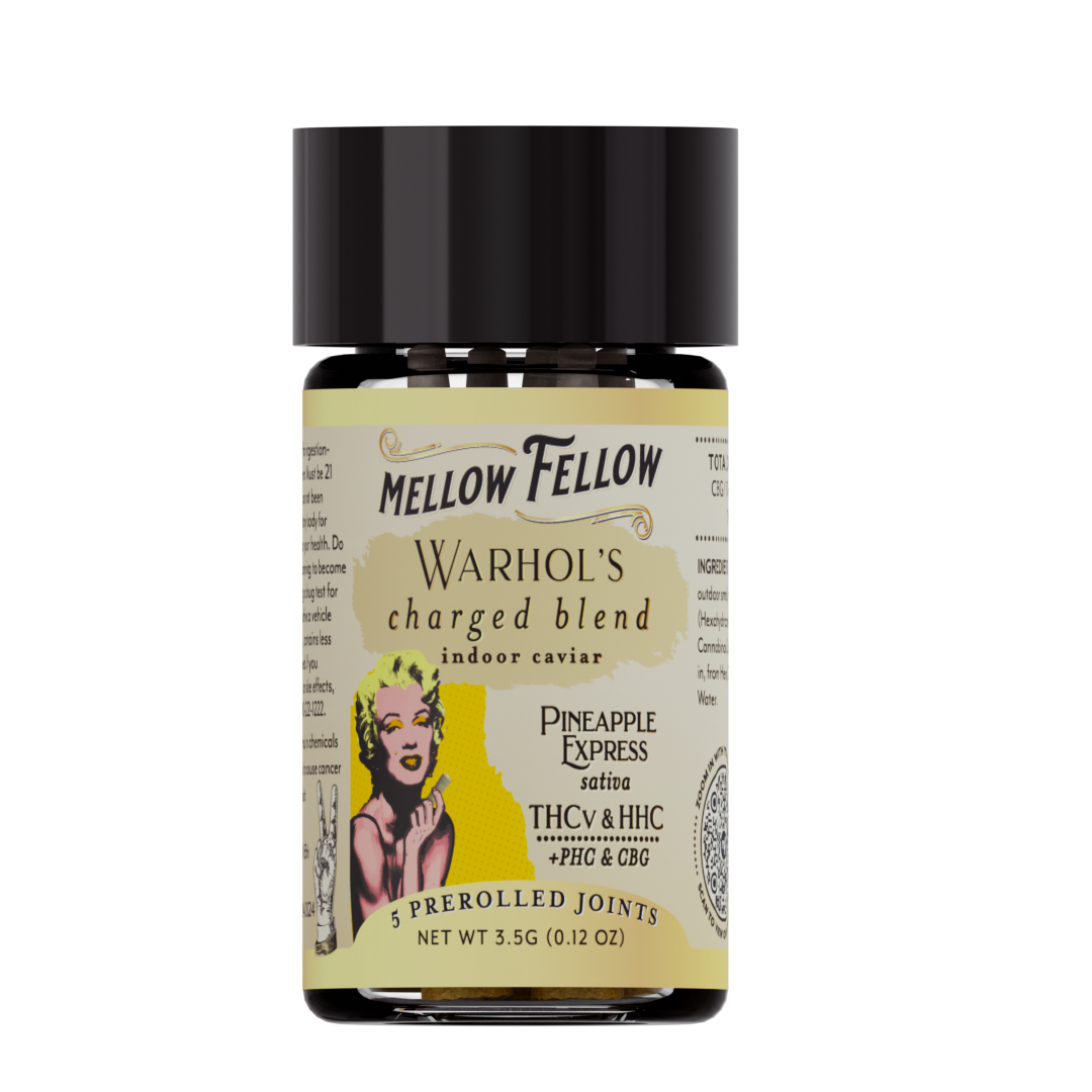 3.5g Artist Blends Prerolls (5-Pack) - Warhol's Charged Blend (Pineapple Express) - THCv, HHC, PHC, CBG, CBD