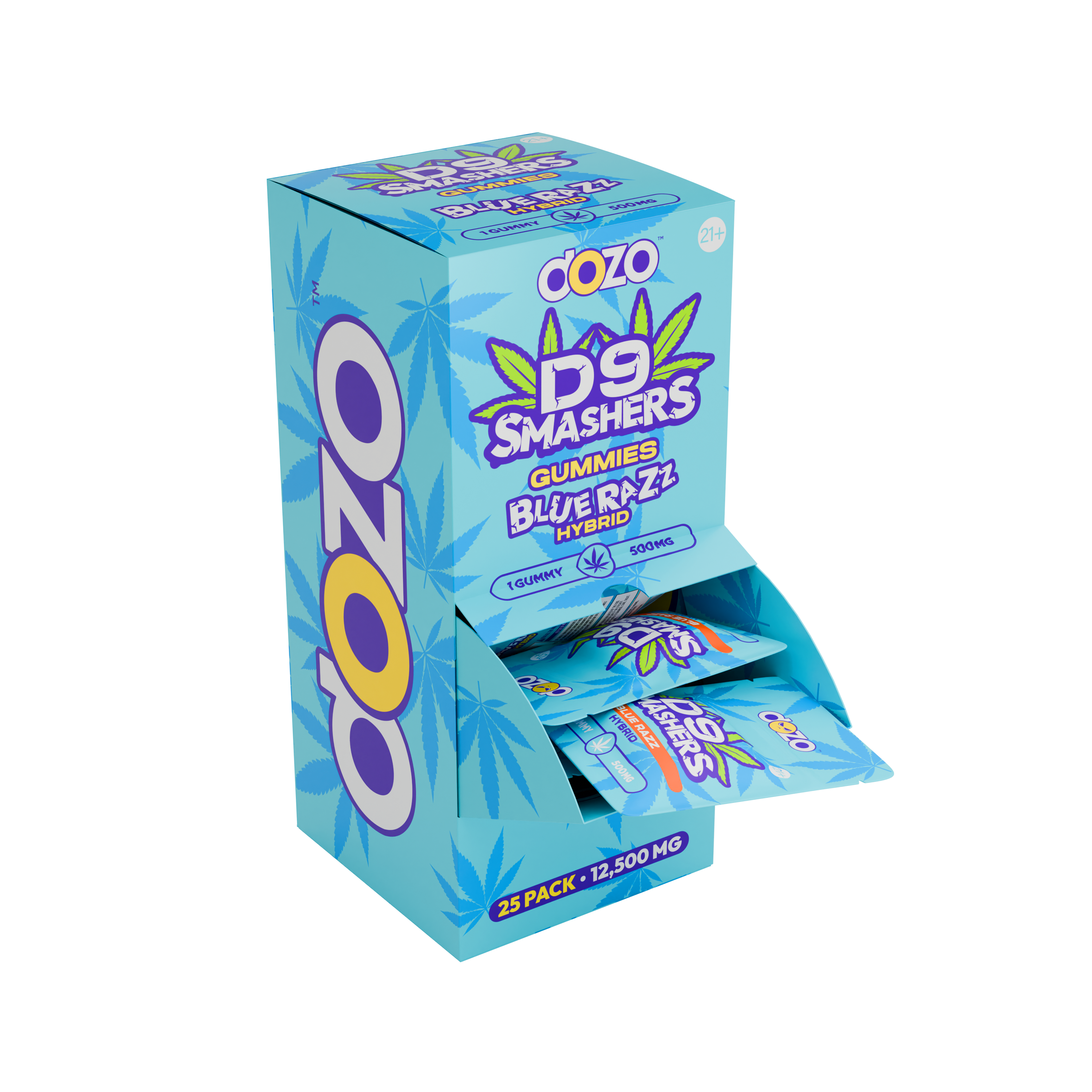 Dozo - 25ct. 500mg Single Pack Gummy D9 Smashers - 12,500mg Box