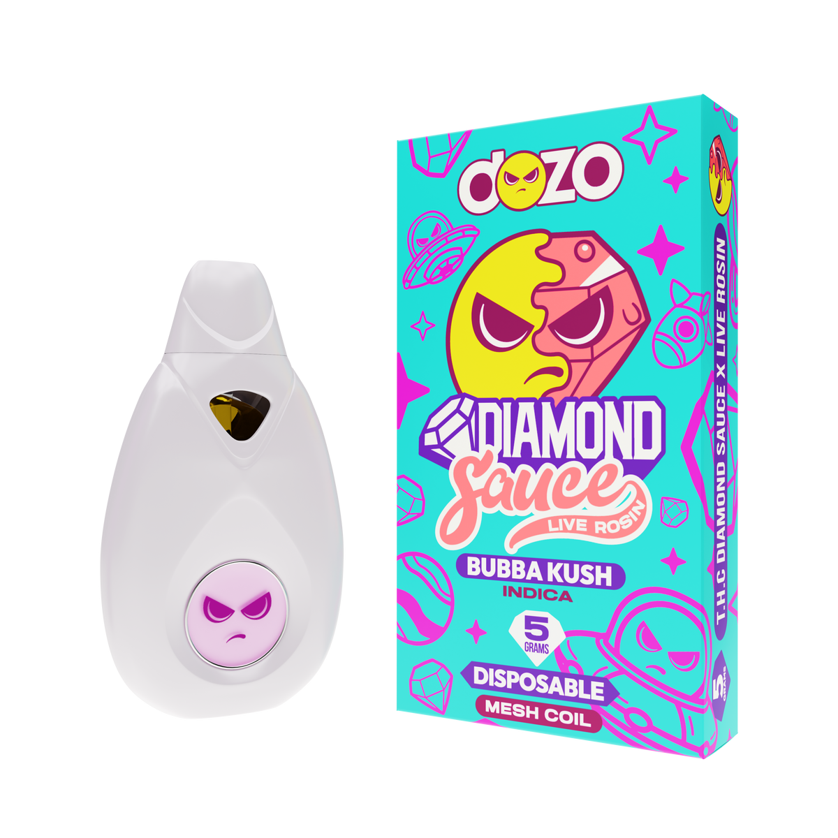 Dozo 5g Diamond Sauce Live Rosin Disposable (5ct. Display)