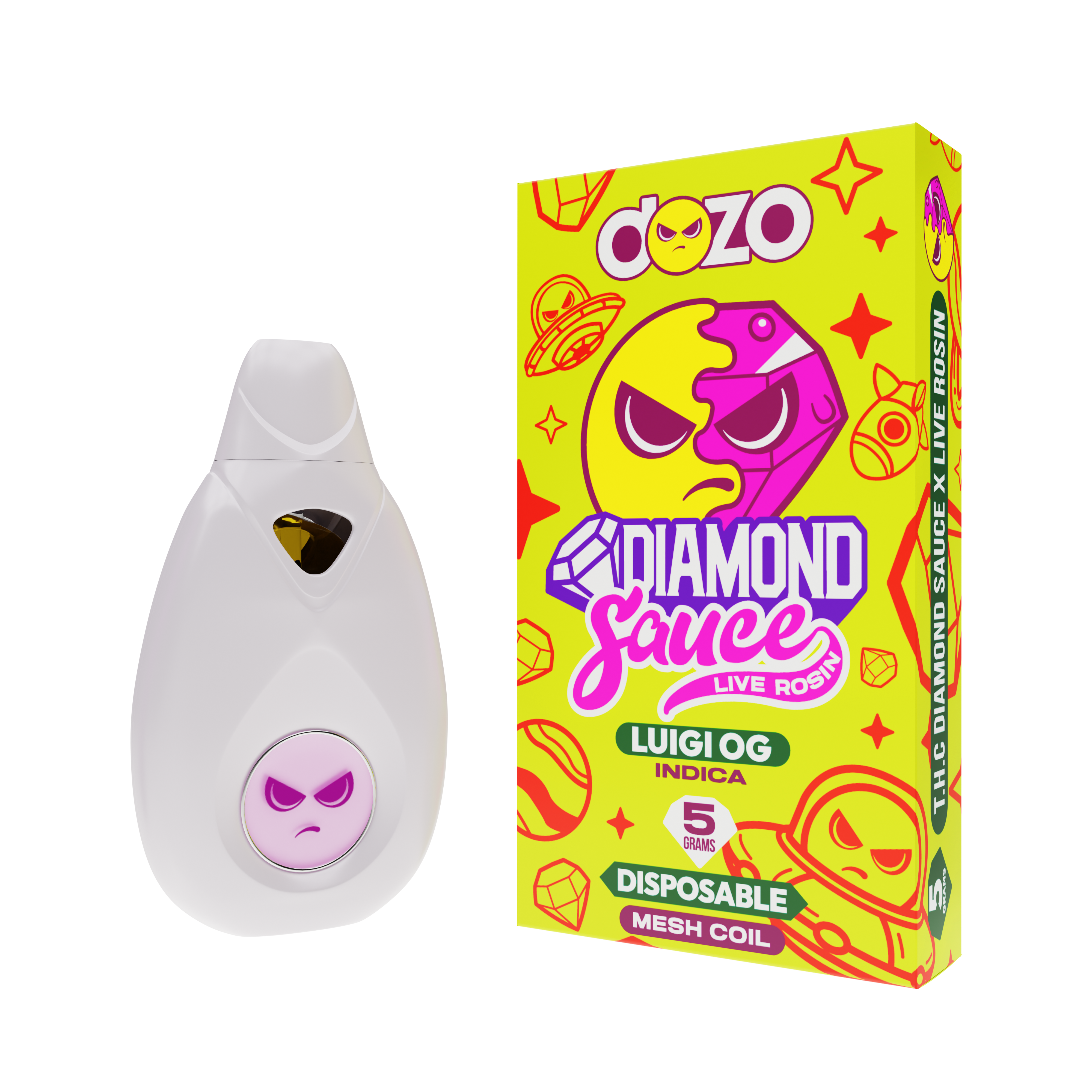 Dozo - 5g Diamond Sauce Live Rosin THCA Disposable (5ct. Display)