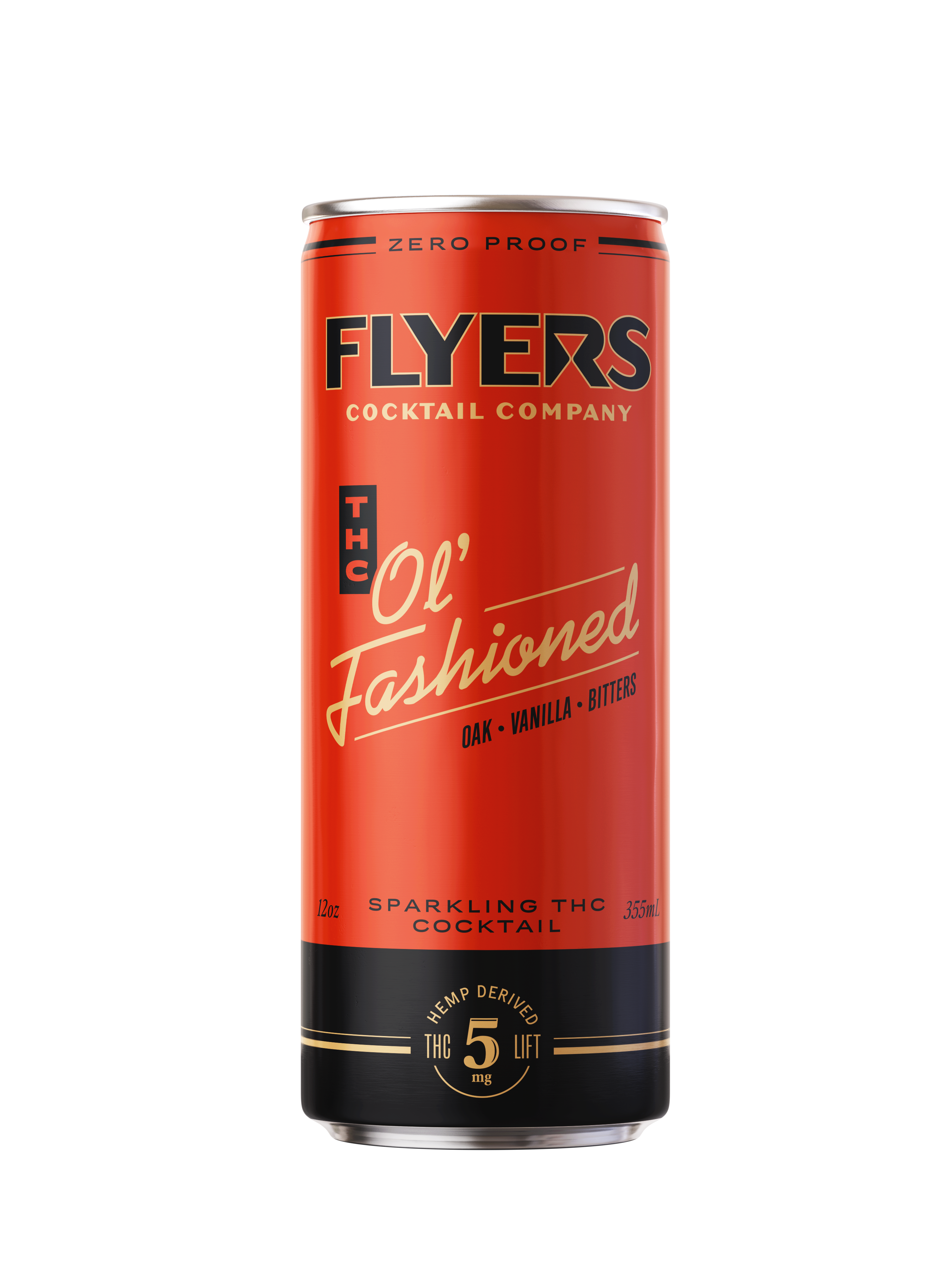 Flyers Craft Cocktails - 12oz 5mg Delta-9 THC - Ol' Fashioned (24ct Case)