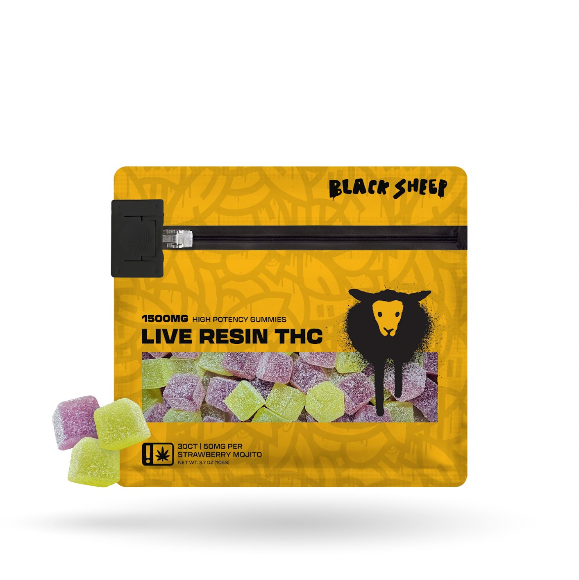 Black Sheep - 30ct. 50mg Live Resin Quad Blend THC Gummies (12ct Box)