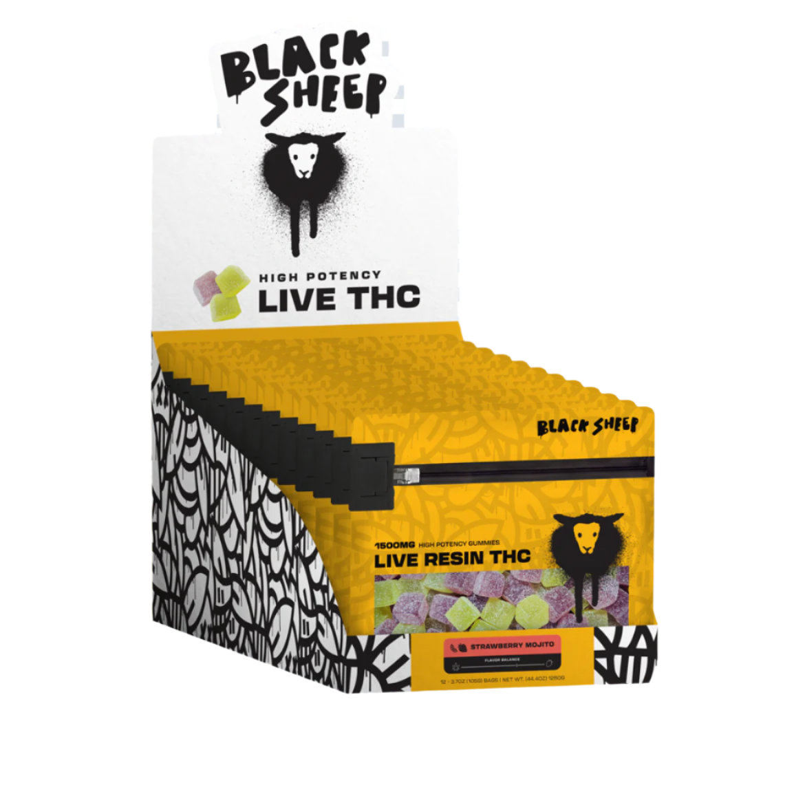 Black Sheep - 30ct. 50mg Live Resin Quad Blend THC Gummies (12ct Box)