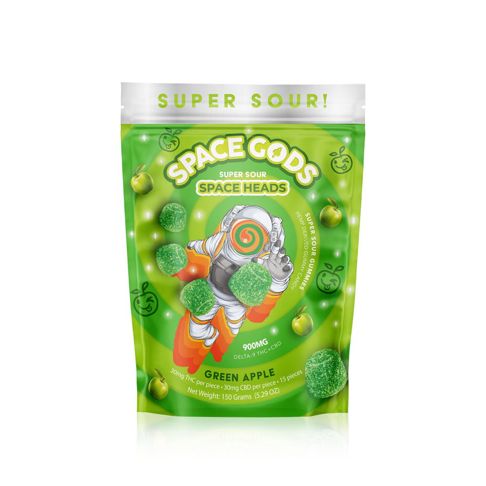 Space Gods - 900mg D9 + CBD Super Sour Space Heads Gummies (5ct.)