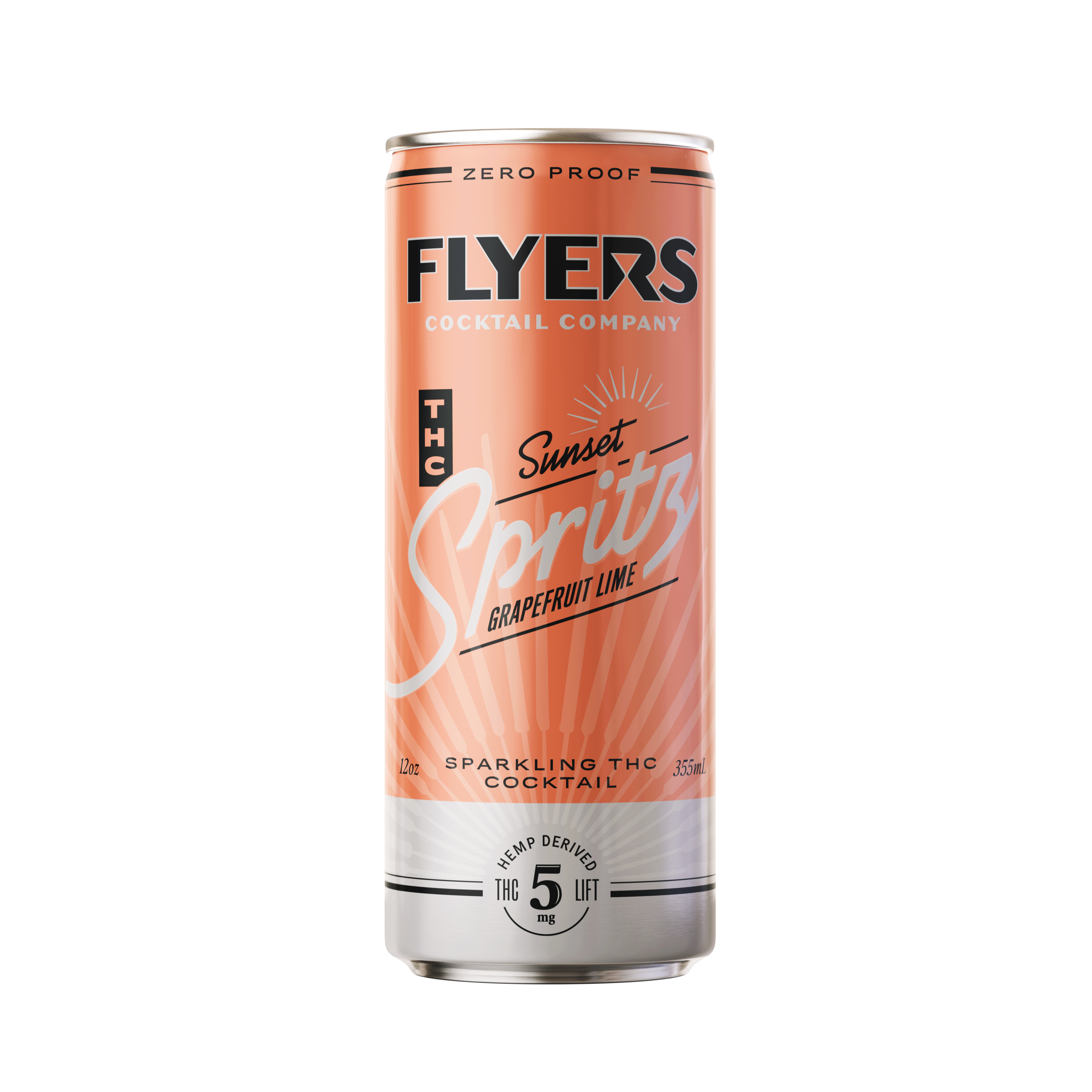 Flyers - 12oz 5mg D9 Sunset Spritz - Grapefruit Lime (24ct Case)