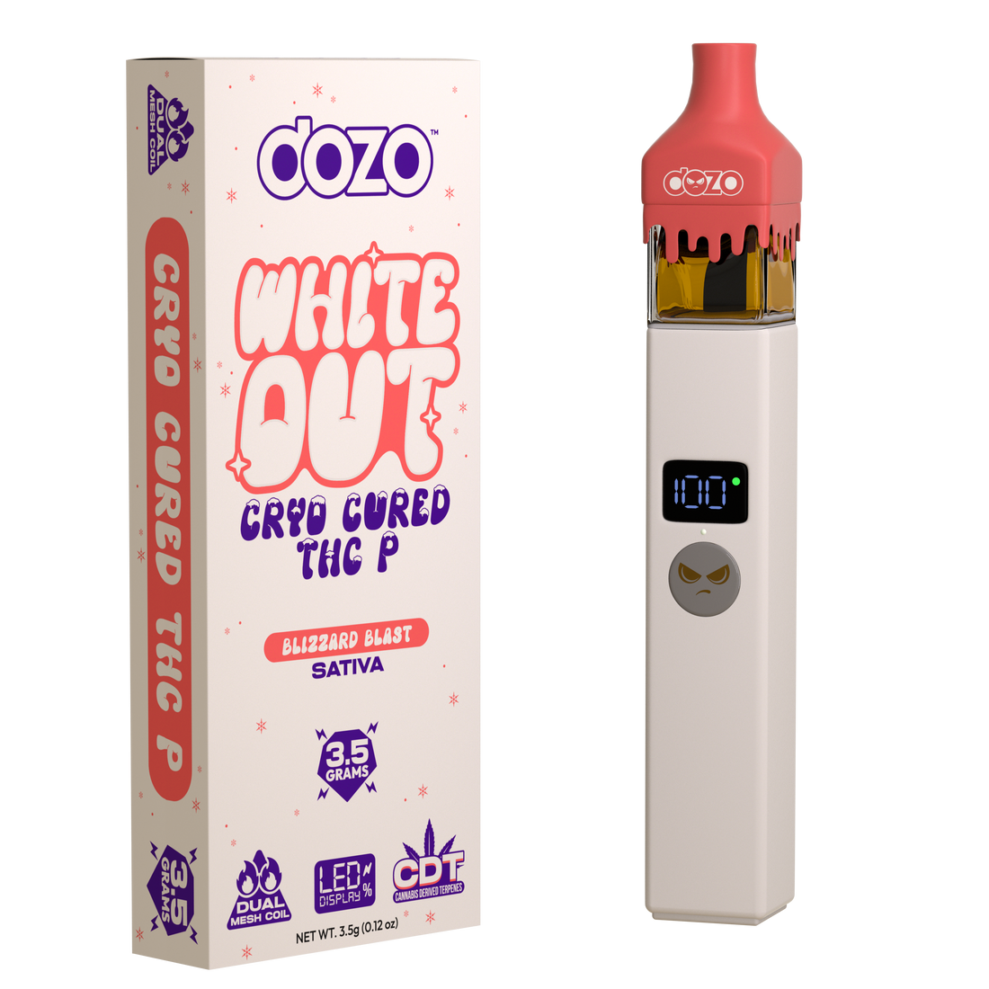 Dozo - 3.5g White Out Cryo THCP Disposable (5ct Box)