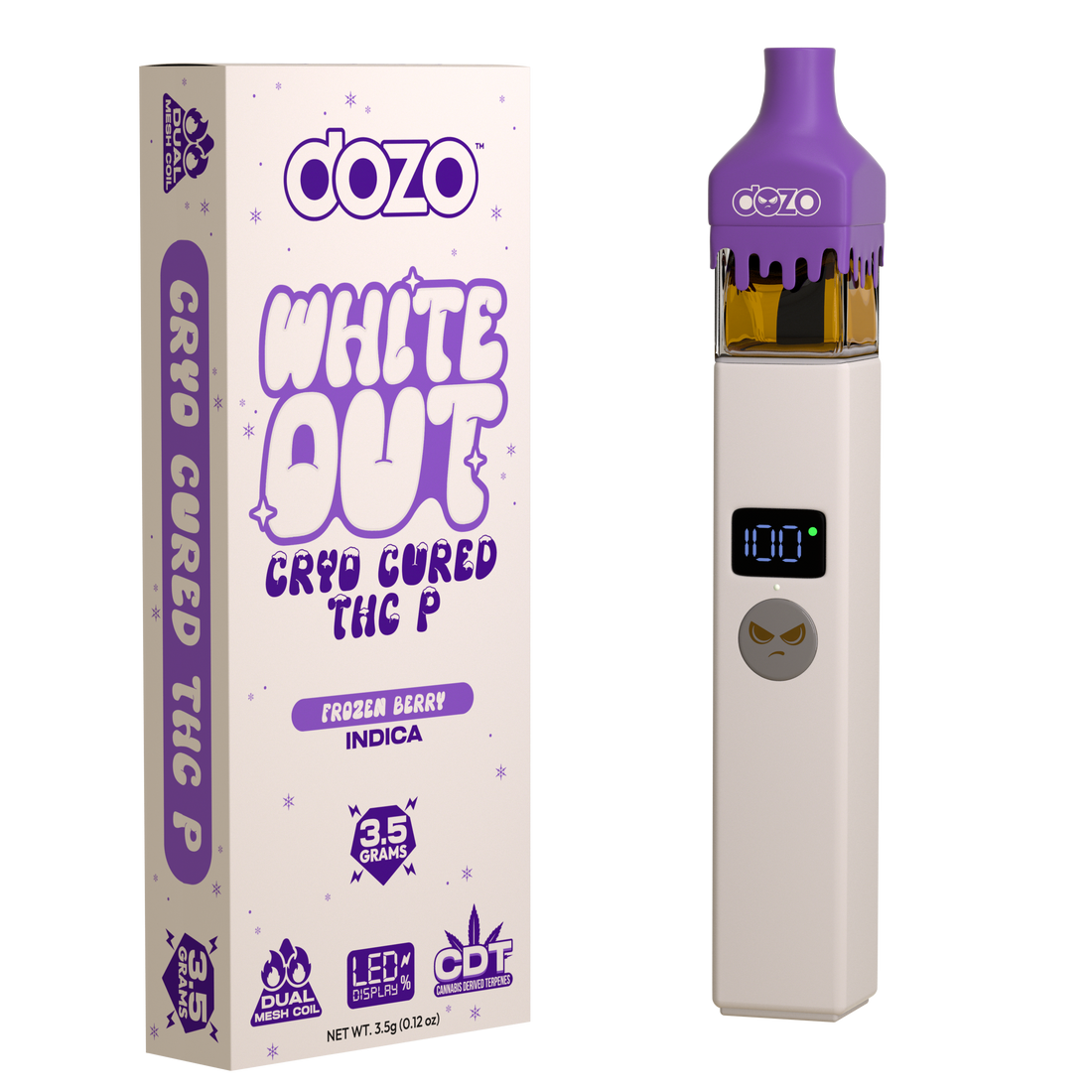 Dozo - 3.5g White Out Cryo THCP Disposable (5ct Box)