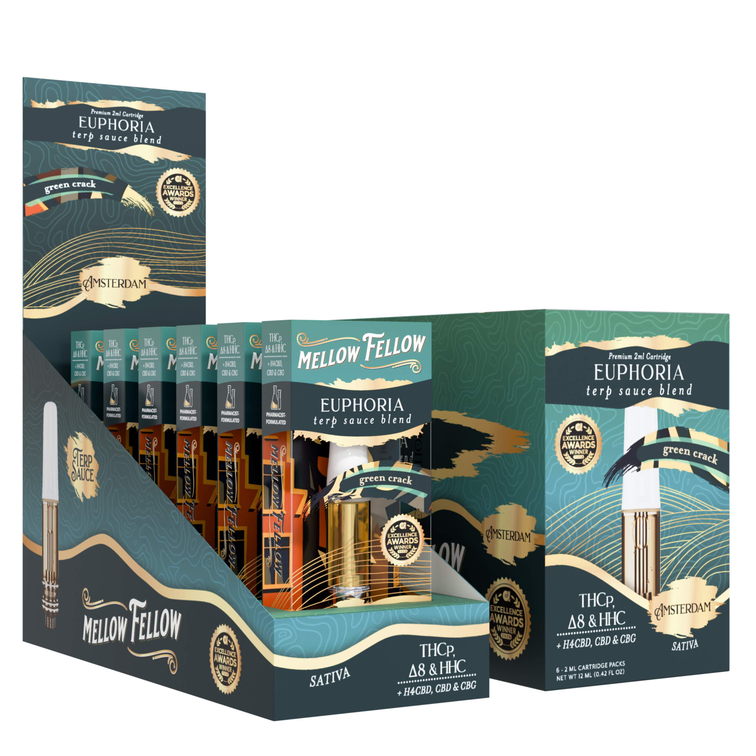 Mellow Fellow - 2g Terp Sauce Destination Blend Series Cartridges (6ct Box)