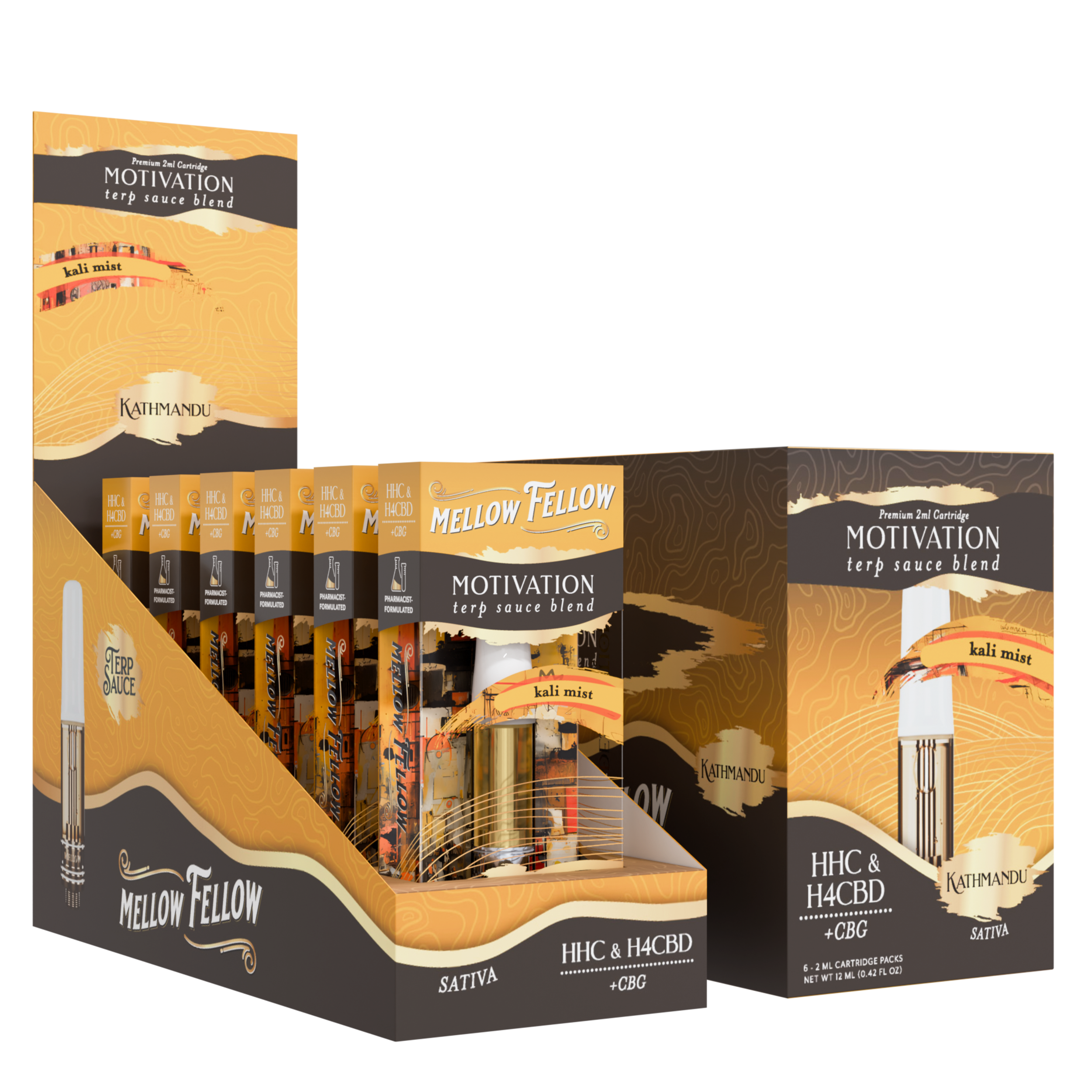 Mellow Fellow - 2g Terp Sauce Destination Blend Series Cartridges (6ct Box)