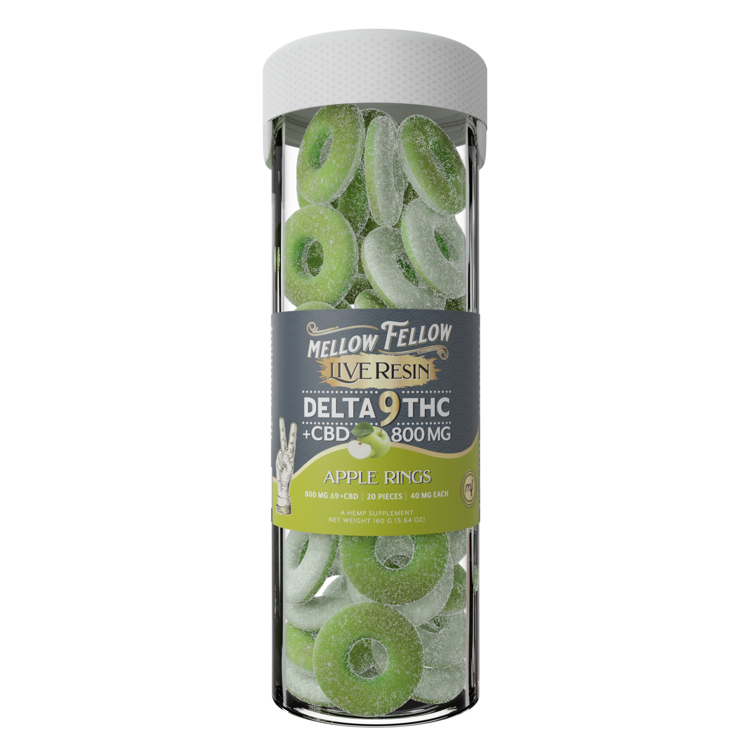 Mellow Fellow - 20ct. 800mg D9 Gummy Ring Jars (6ct Box)