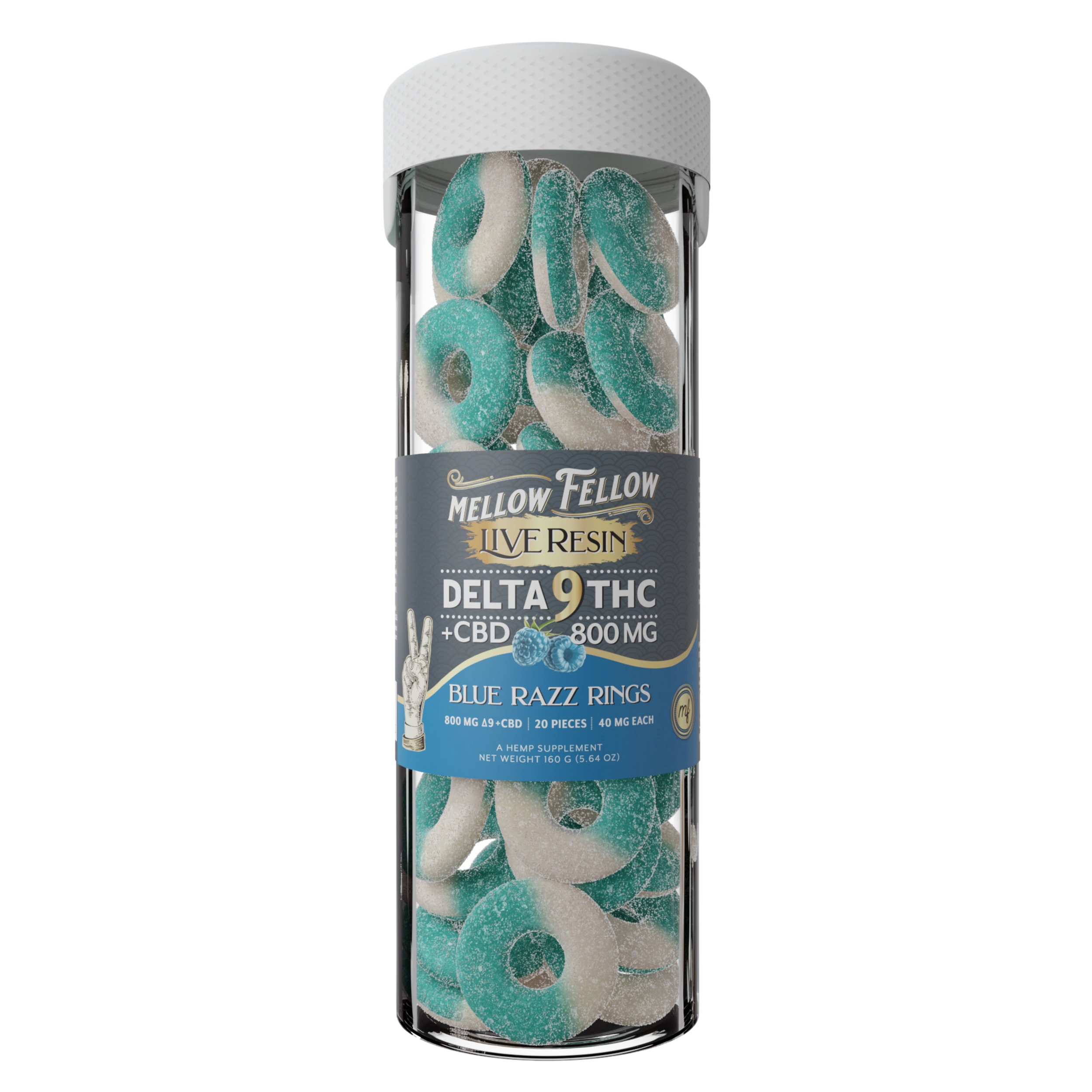 Mellow Fellow - 20ct. 800mg D9 Gummy Ring Jars (6ct Box)