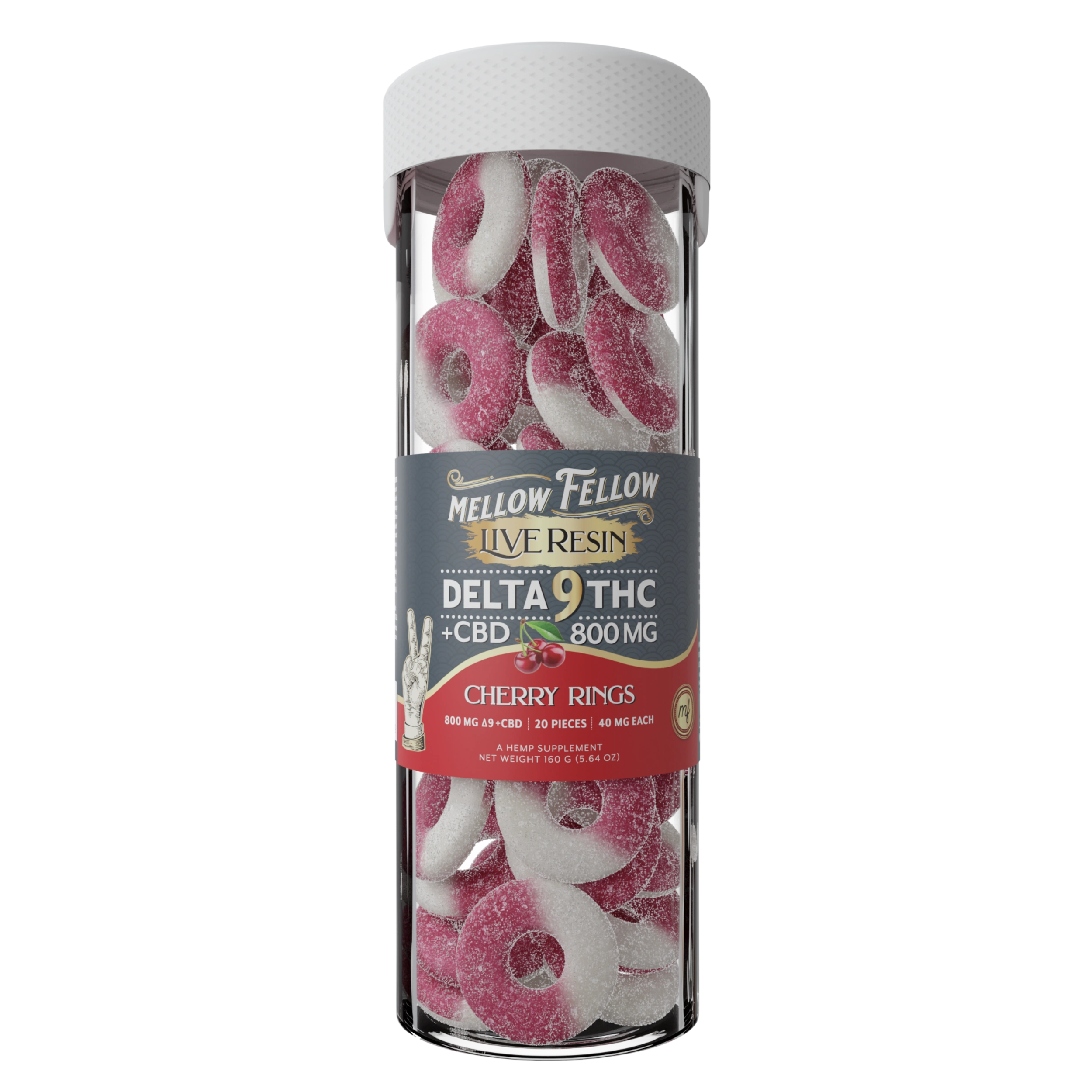 Mellow Fellow - 20ct. 800mg D9 Gummy Ring Jars (6ct Box)