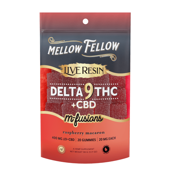 Mellow Fellow - 20ct. 400mg D9 THC:CBD Live Resin M-Fusion Gummies (6ct Box)