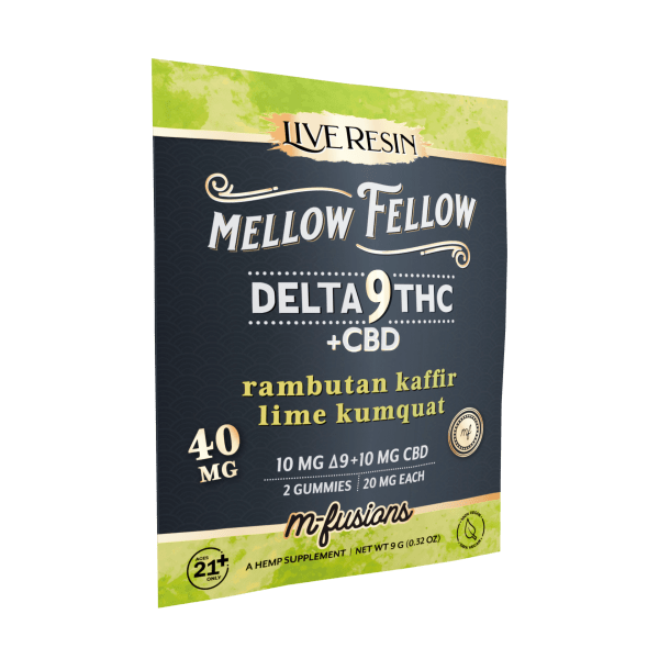 Mellow Fellow - 2pk 40mg D9 THC:CBD Live Resin M-Fusion Gummies (30ct. Display)