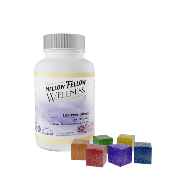 Mellow Fellow Wellness - 1500mg Rest Blend Gummies (CBN|CBG|CBD) - Tropic Medley - 6ct Case