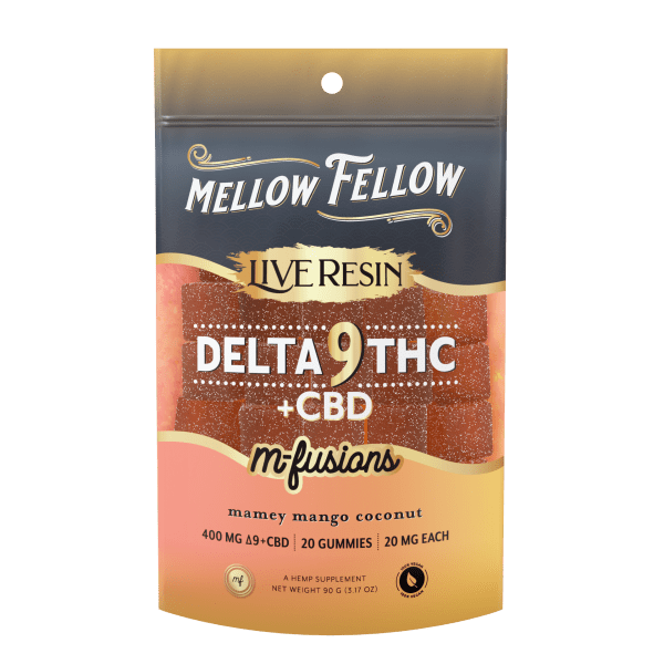 Mellow Fellow - 20ct. 400mg D9 THC:CBD Live Resin M-Fusion Gummies (6ct Box)