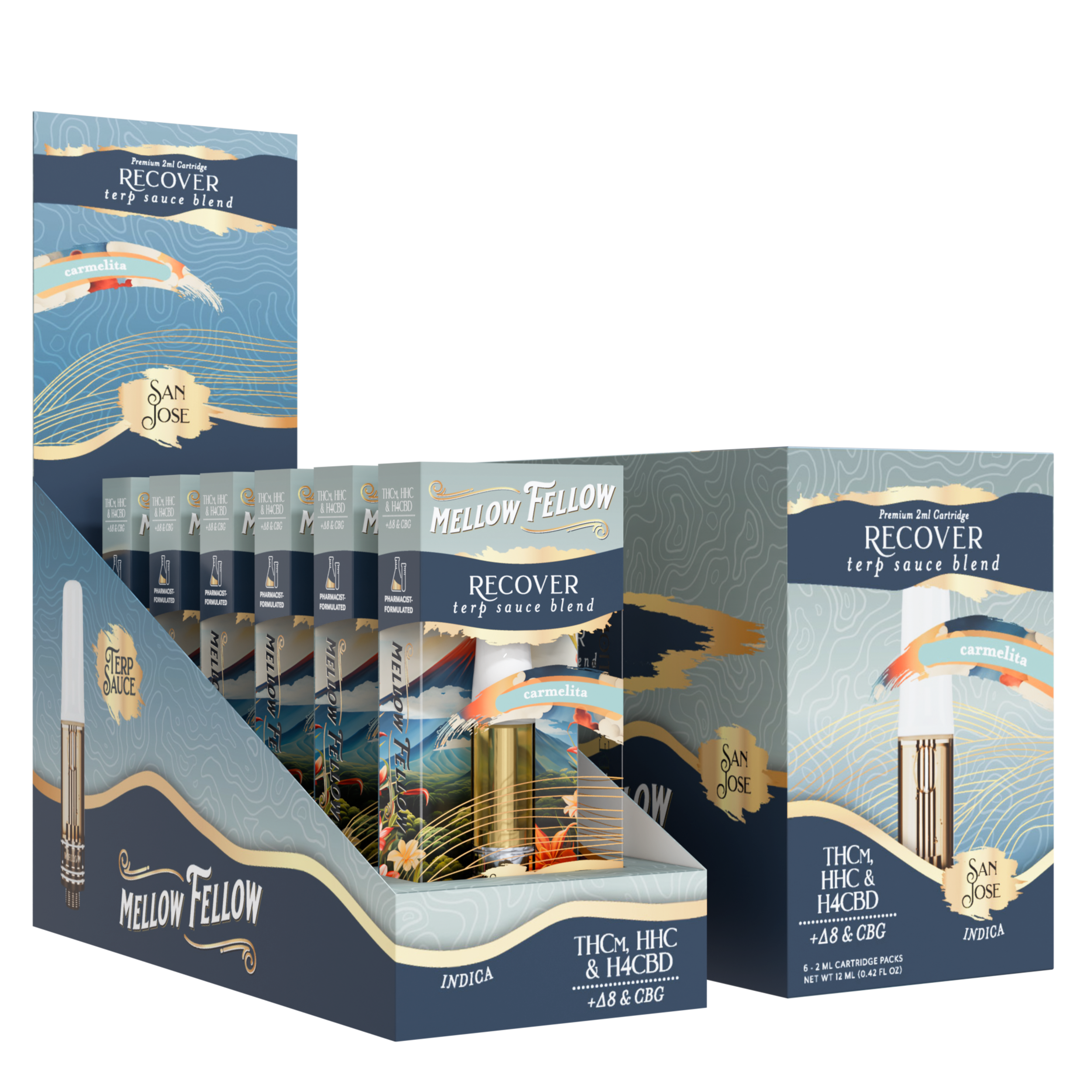 Mellow Fellow - 2g Terp Sauce Destination Blend Series Cartridges (6ct Box)