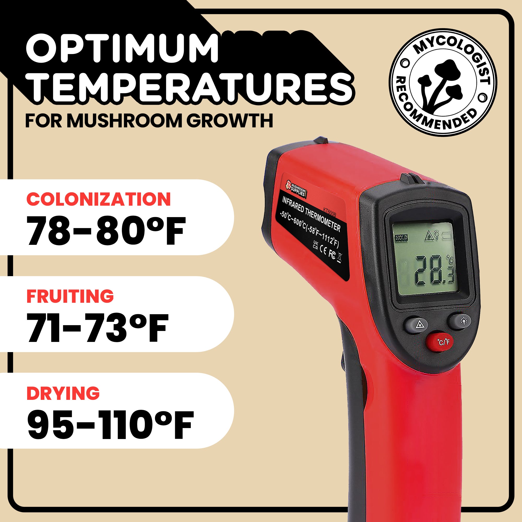 Laser Infrared Thermometer - 10ct. - Mushroom Supplies