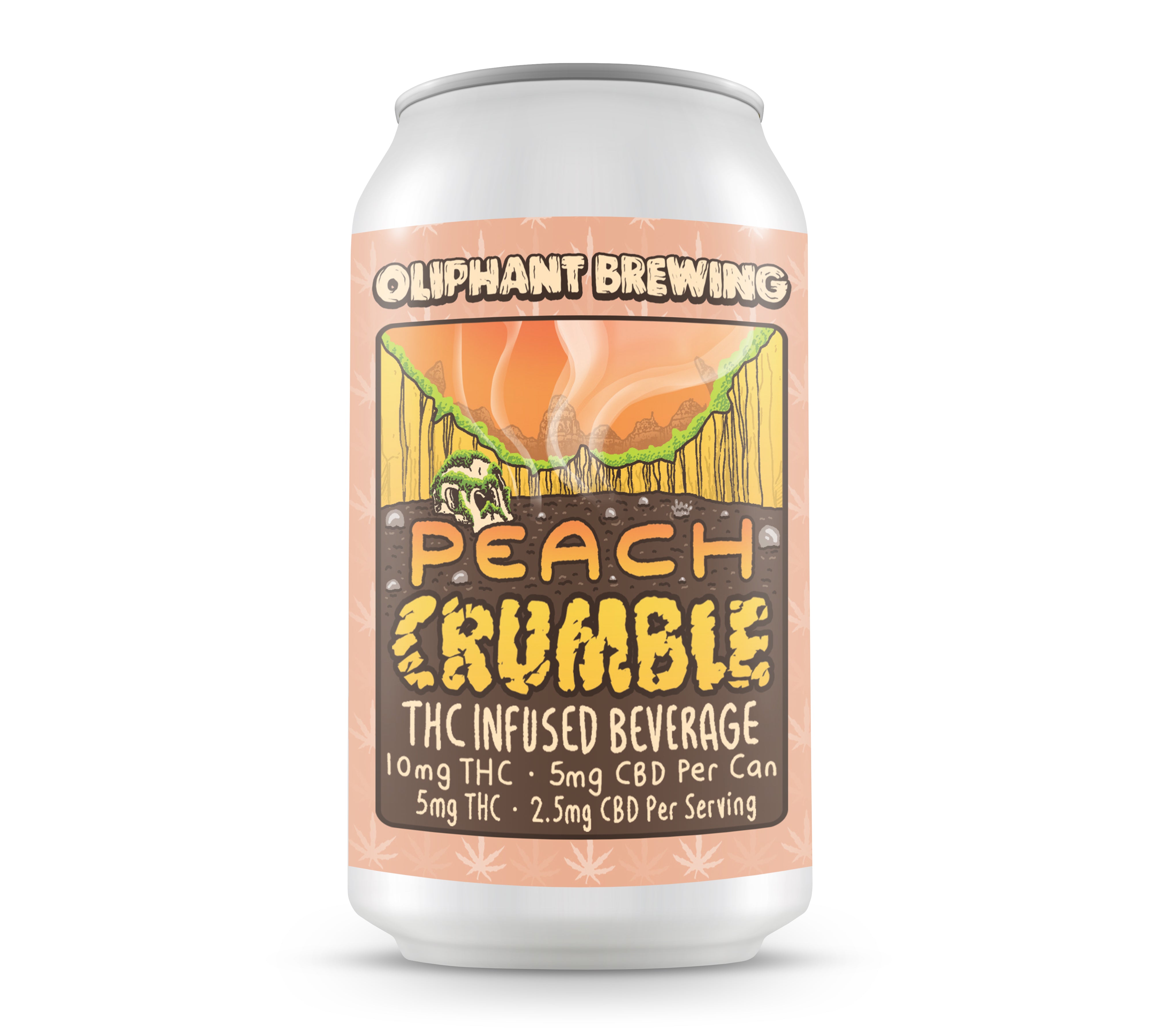 Oliphant Brewing - 12oz 10mg D9 THC - Sparkling Peach Crumble (24ct Case)