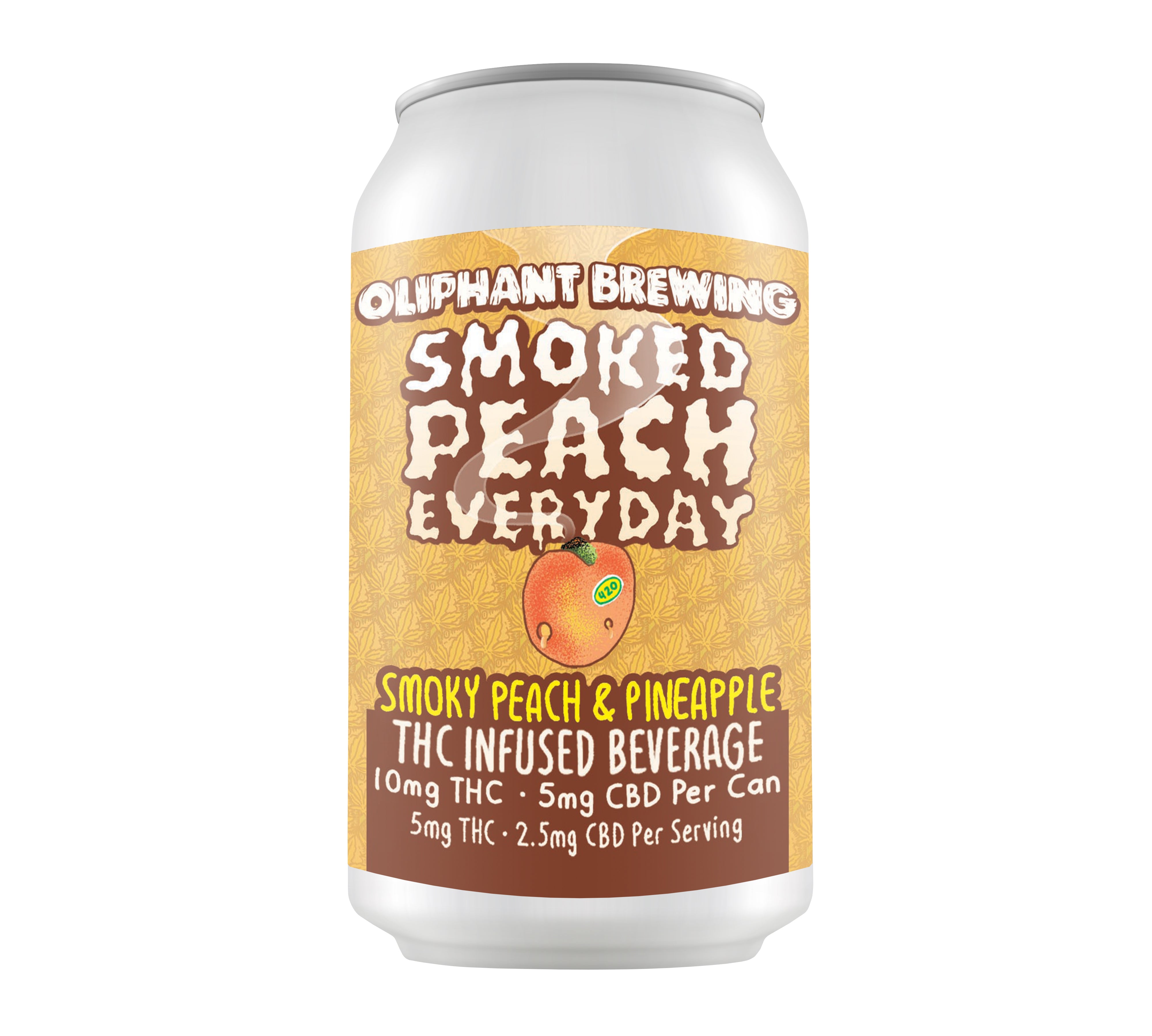 Oliphant Brewing - 12oz 10mg THC - Sparkling Smoked Peach Everyday (24ct Case)