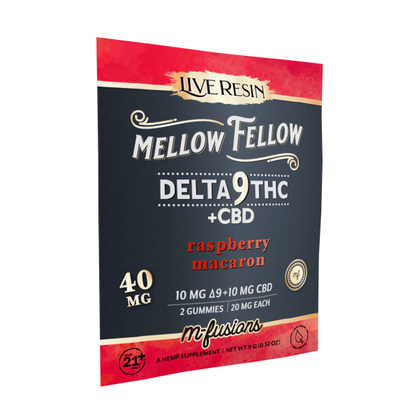 Mellow Fellow - 2pk 40mg D9 THC:CBD Live Resin M-Fusion Gummies (30ct. Display)