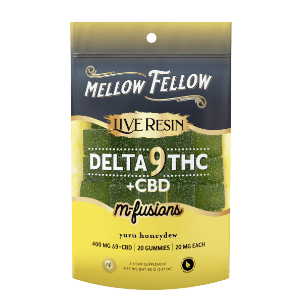 Mellow Fellow - 20ct. 400mg D9 THC:CBD Live Resin M-Fusion Gummies (6ct Box)