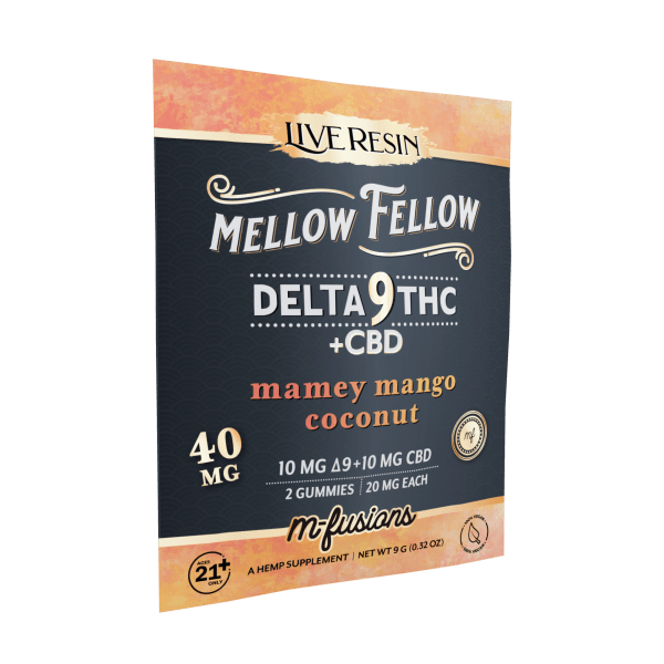 Mellow Fellow - 2pk 40mg D9 THC:CBD Live Resin M-Fusion Gummies (30ct. Display)