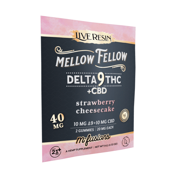 Mellow Fellow - 2pk 40mg D9 THC:CBD Live Resin M-Fusion Gummies (30ct. Display)