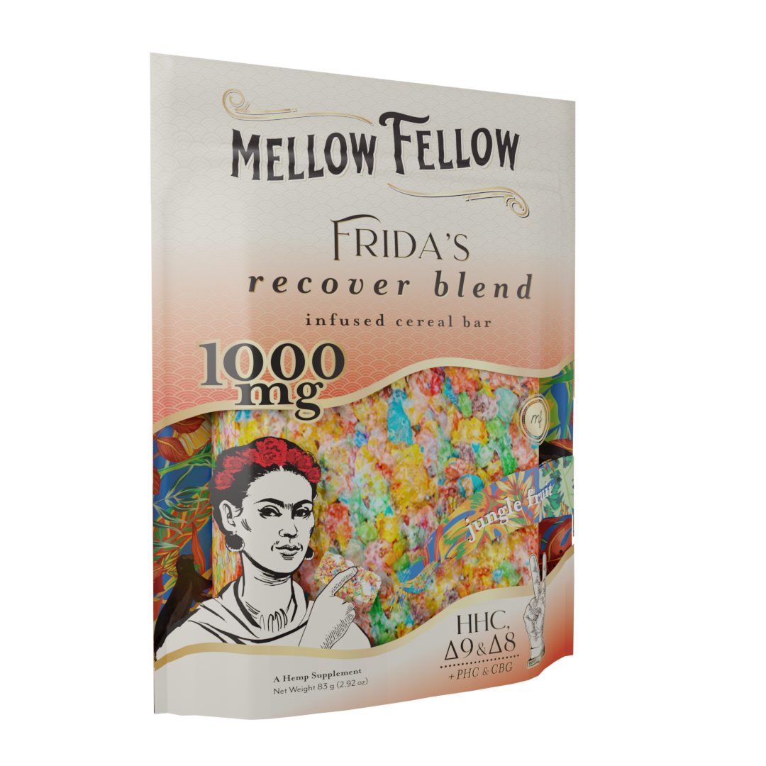 Artist Blends Infused Cereal Bar (Jungle Fruit) - Frida's Recover Blend - PHC, HHC, Delta 8, CBG, and Delta 9 - 1000mg